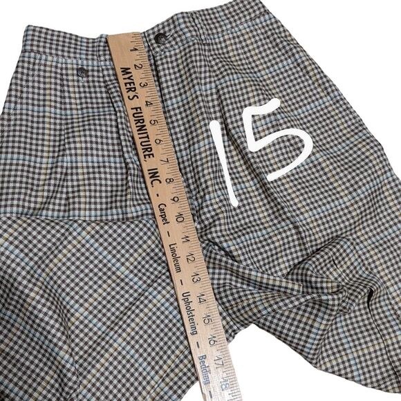 Ralph Lauren wool blend high waisted pleated plaid cuffed shorts women's size 10 - Picture 4 of 12